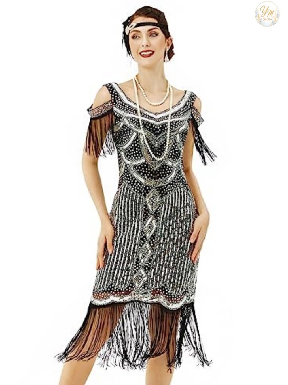 1920s Vintage Flapper Dress Sequins Beaded Fringe Party Prom